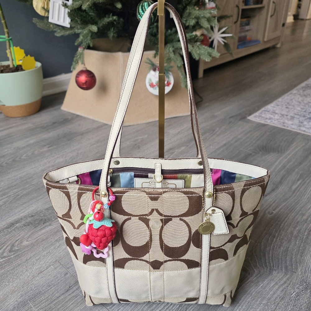 Coach Signature Stripe Tote